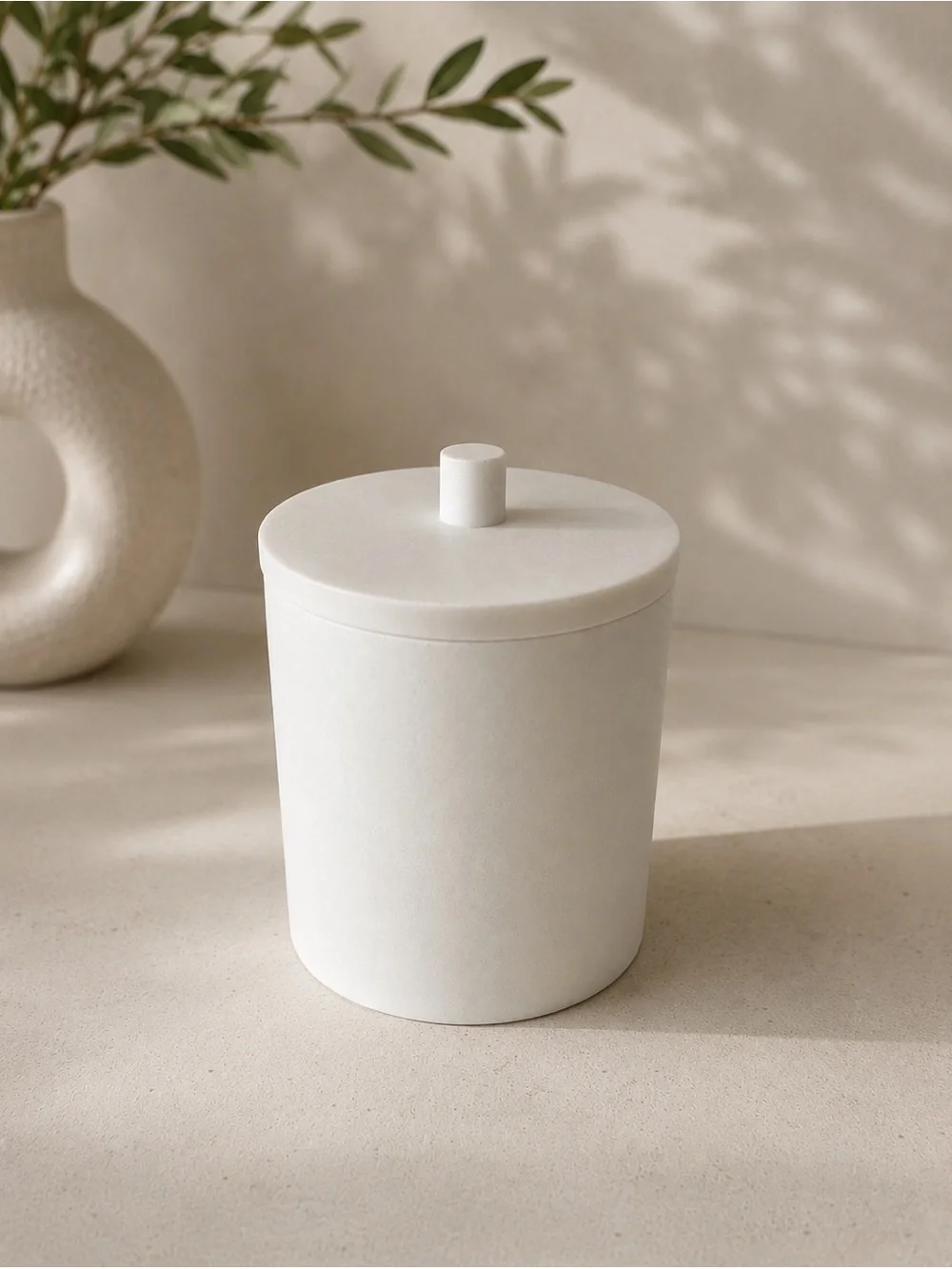 Faux Marble Bathroom Organizer with Lid